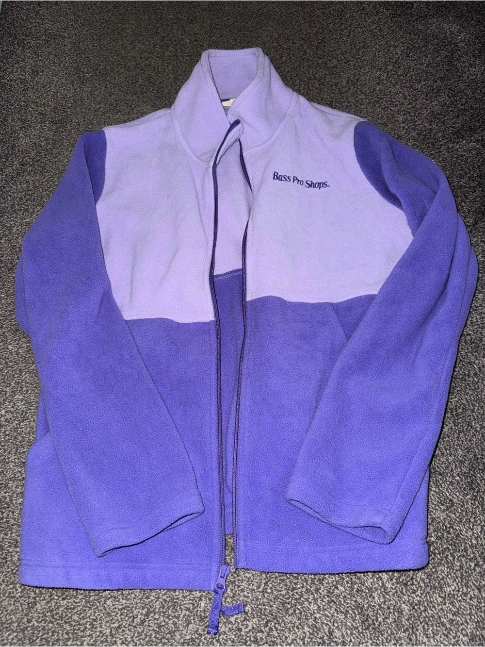Bass Pro Shops Women’s Colorblock Full Zip Fleece Jacket Size Large Purple